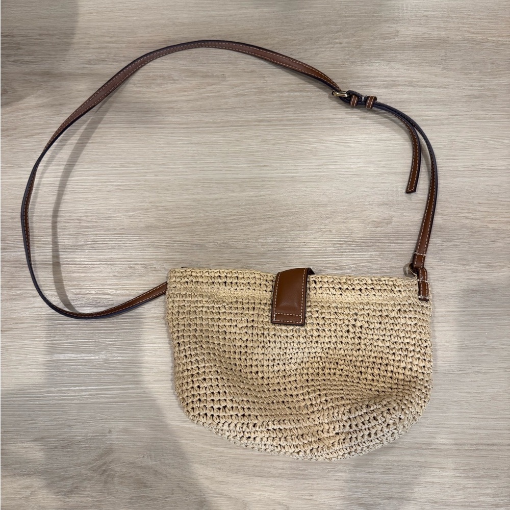 Zara Tan Woven Shoulder Bag